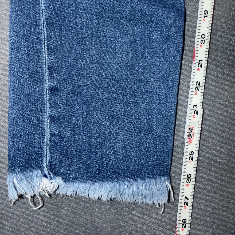 Hidden Jeans High Waist Distressed Straight Leg Frayed Hem HD1435ST-DK Size 27